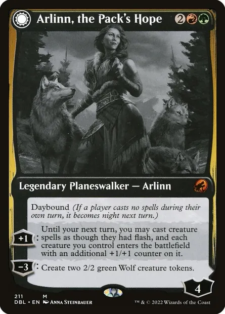 Arlinn, the Pack's Hope // Arlinn, the Moon's Fury, Magic card DBL 211 — Innistrad: Double Feature set