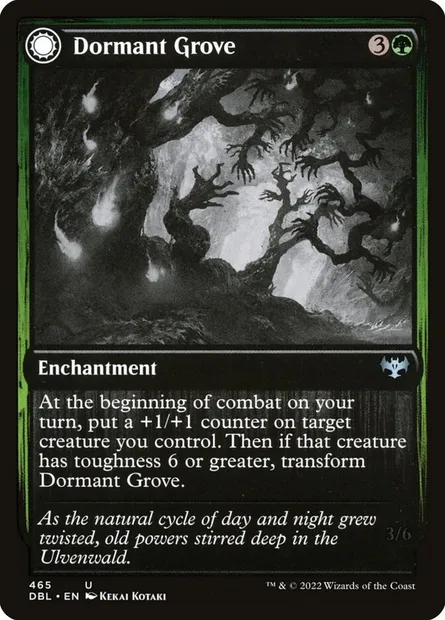 Dormant Grove // Gnarled Grovestrider, Magic card DBL 465 — Innistrad: Double Feature set