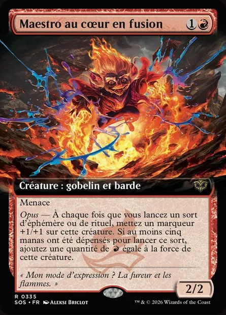 Maestro au cœur en fusion, carte Magic SOS 335 — extension Secrets of Strixhaven