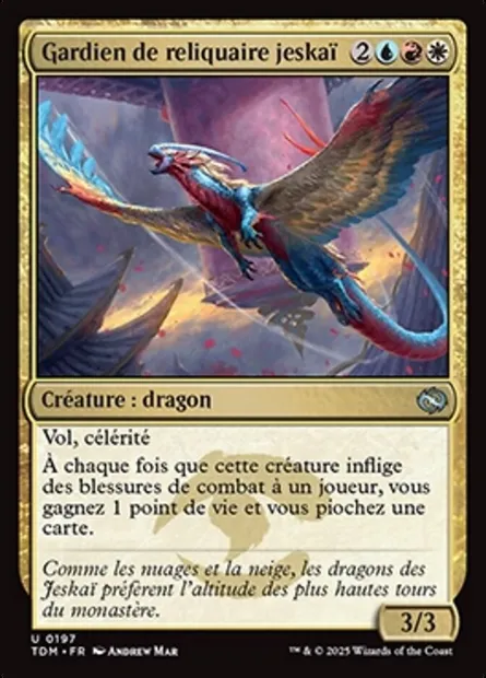 Gardien de reliquaire jeskaï, carte Magic TDM 197 — extension Tarkir: Dragonstorm