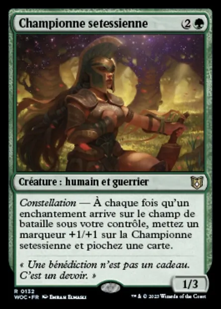 Championne setessienne, carte Magic WOC 132 — extension Wilds of Eldraine Commander