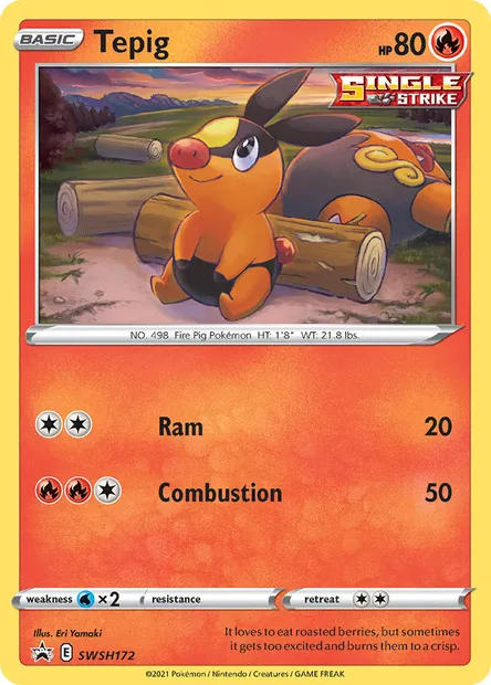 Tepig, Pokémon card SWSH 172 — SWSH Black Star Promos set