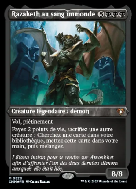 Razaketh au sang immonde, carte Magic CMM 520 — extension Commander Masters