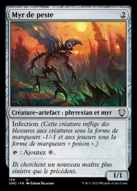 Myr de peste, carte Magic ONC 139 — extension Phyrexia: All Will Be One Commander