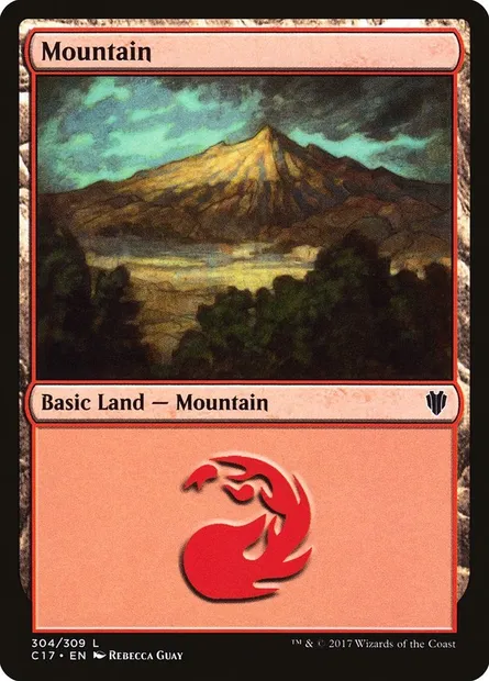Mountain, Magic card C17 304 — Commander 2017 set