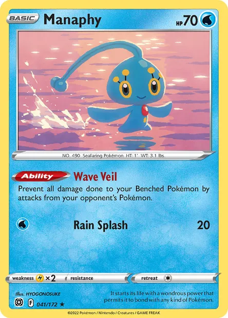 Manaphy, Pokémon card BRS 041 — Brilliant Stars set