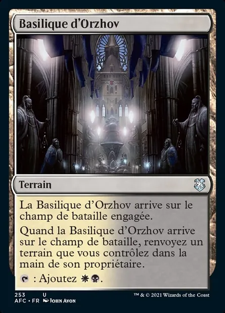 Basilique d'Orzhov, carte Magic AFC 253 — extension Forgotten Realms Commander