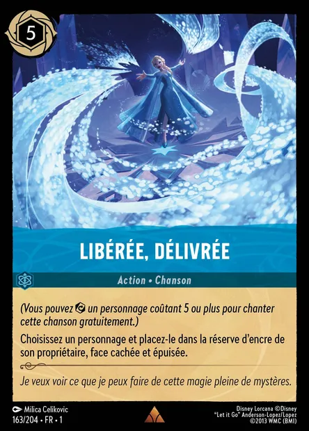Libérée, délivrée, carte Disney Lorcana CH1-163 — extension Premier Chapitre