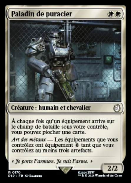 Paladin de puracier, carte Magic PIP 170 — extension Fallout