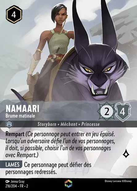 Namaari - Brume matinale, carte Disney Lorcana CH2-216 — extension L'Ascension des Floodborn