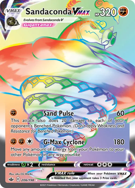 Sandaconda VMAX, Pokémon card CRE 206 — Chilling Reign set