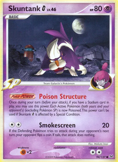 Skuntank G, Pokémon card PL 94 — Platinum set