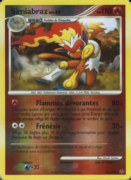Simiabraz, carte Pokémon PL 31 — extension Platine