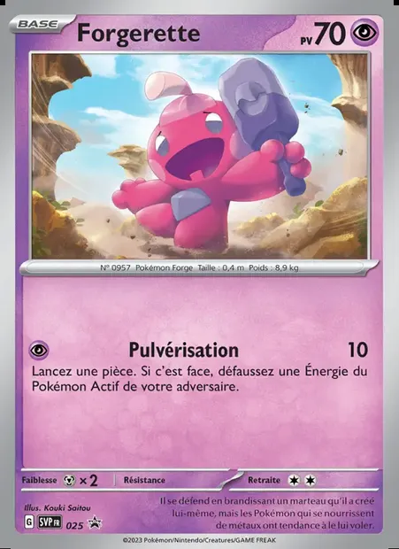 Forgerette, carte Pokémon PR-SV 025 — extension SVP Black Star Promos