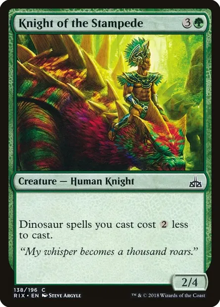 Knight of the Stampede, Magic card RIX 138 — Rivals of Ixalan set