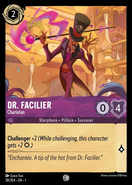 Dr. Facilier - Charlatan, Disney Lorcana card CH1-038 — The First Chapter set