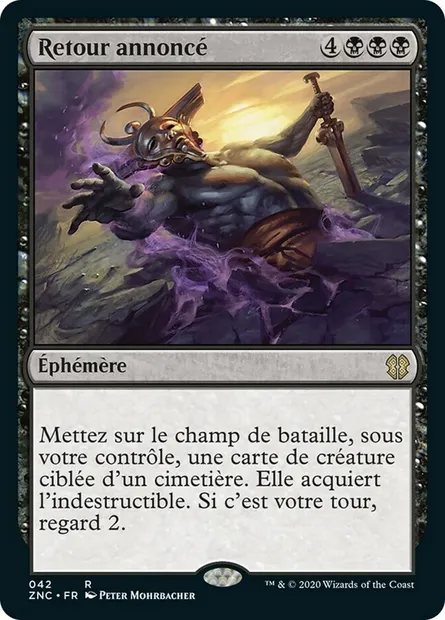 Retour annoncé, carte Magic ZNC 42 — extension Zendikar Rising Commander