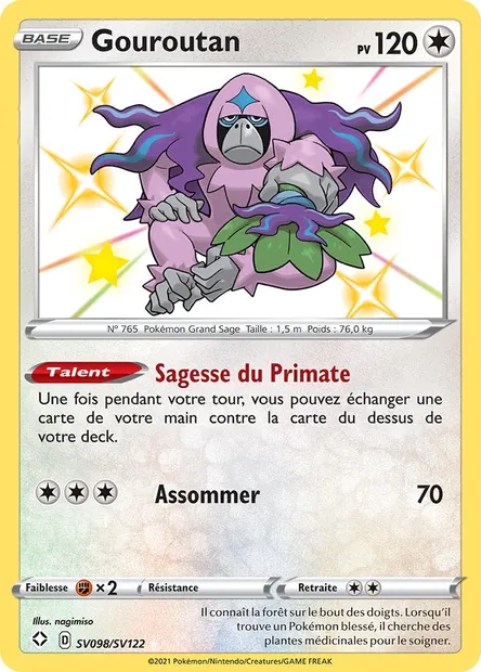 Gouroutan, carte Pokémon SHF SV098 — extension Destinées Radieuses