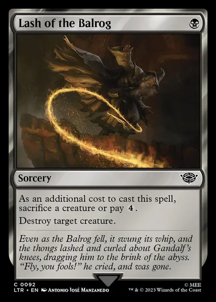 Lash of the Balrog, Magic card LTR 92 — The Lord of the Rings: Tales of Middle-earth set