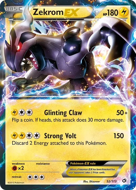 Zekrom-EX, Pokémon card LTR 52 — Legendary Treasures set