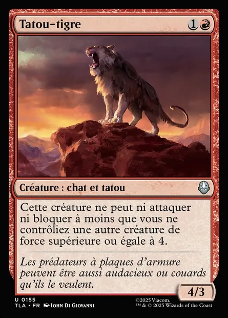 Tatou-tigre, carte Magic TLA 155 — extension Avatar: The Last Airbender