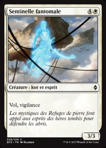 Sentinelle fantomale, carte Magic BFZ 28 — extension La bataille de Zendikar