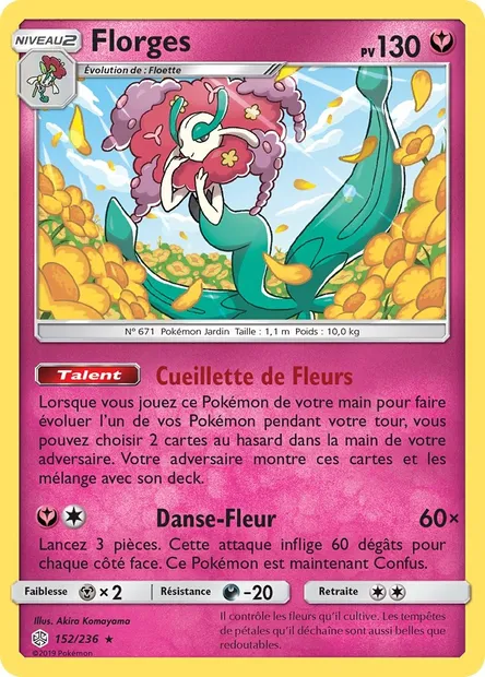 Florges, carte Pokémon CEC 152 — extension Éclipse Cosmique
