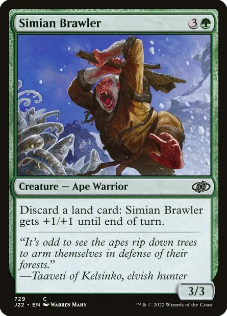 Simian Brawler, Magic card J22 729 — Jumpstart 2022 set