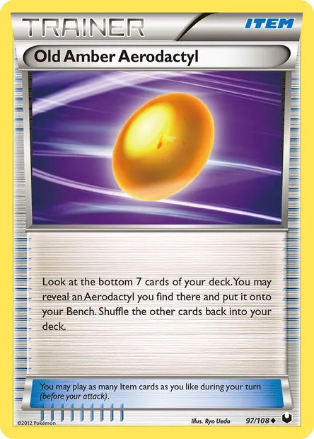 Old Amber Aerodactyl, Pokémon card DEX 97 — Dark Explorers set