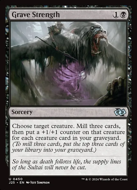 Grave Strength, Magic card J25 450 — Foundations Jumpstart set