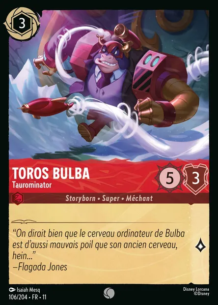 Toros Bulba - Taurominator, carte Disney Lorcana CH11-106 — extension Givresort
