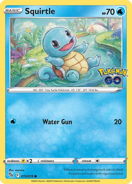 Squirtle, Pokémon card PGO 015 — Pokémon GO set