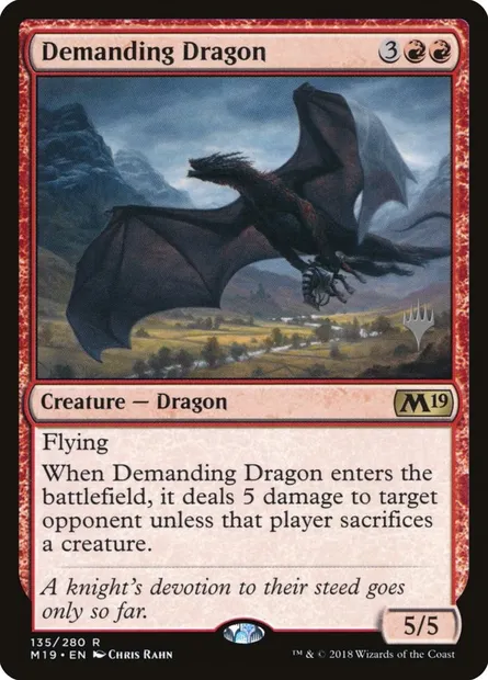 Demanding Dragon, Magic card PM19 135p — Core Set 2019 Promos set