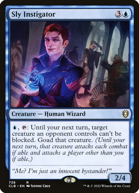 Sly Instigator, Magic card CLB 736 — Commander Legends: Battle for Baldur's Gate set