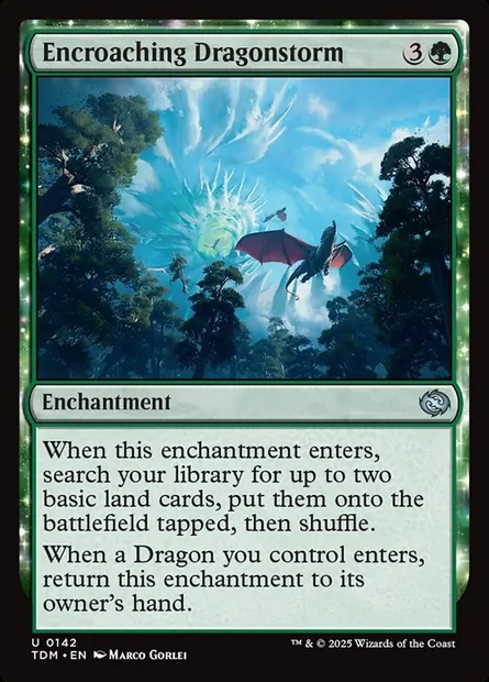 Encroaching Dragonstorm, Magic card TDM 142 — Tarkir: Dragonstorm set