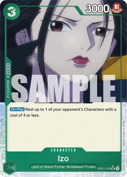 Izo, One Piece card OP01-033 — ROMANCE DAWN set