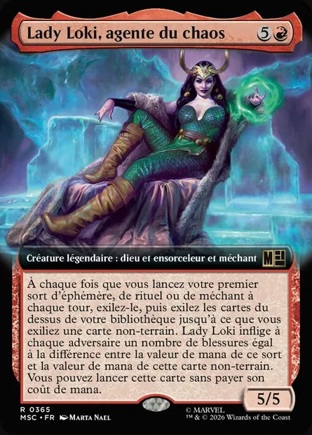 Lady Loki, agente du chaos, carte Magic MSC 365 — extension Marvel Super Heroes Commander