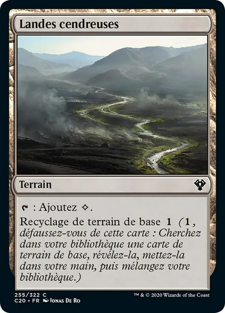 Landes cendreuses, carte Magic C20 255 — extension Commander 2020