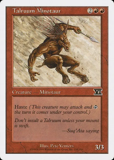 Talruum Minotaur, Magic card 6ED 210 — Classic Sixth Edition set