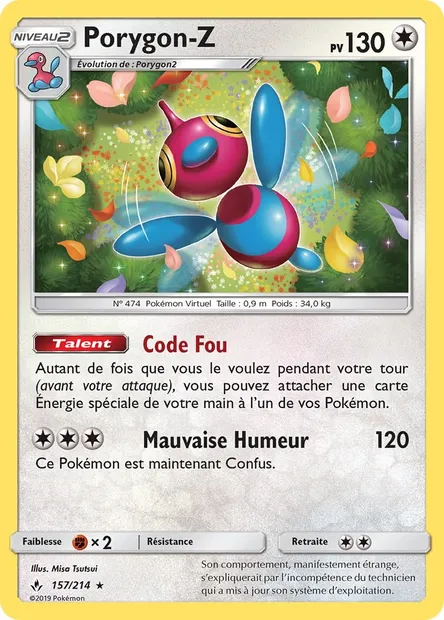 Porygon-Z, carte Pokémon UNB 157 — extension Alliance Infaillible