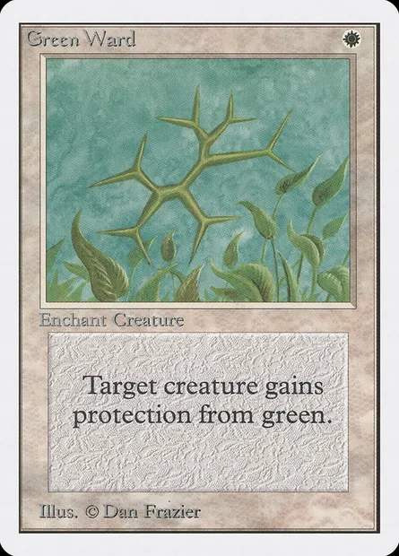 Green Ward, Magic card 2ED 21 — Unlimited Edition set