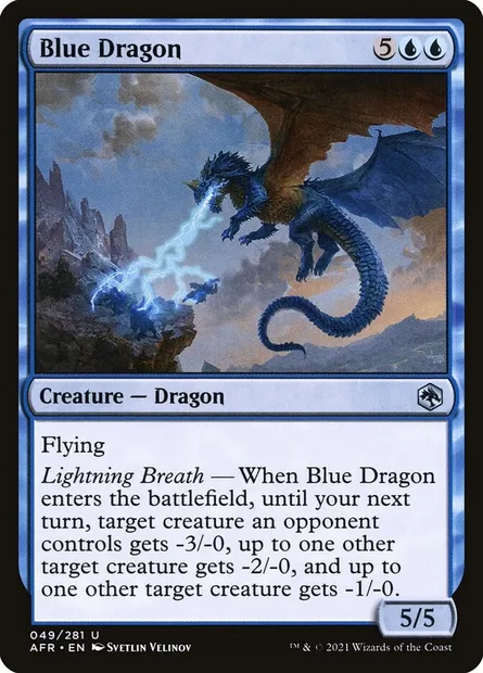 Blue Dragon, Magic card AFR 49 — Adventures in the Forgotten Realms set