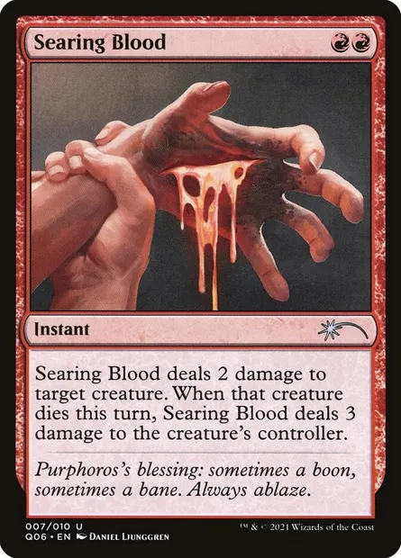 Searing Blood, Magic card Q06 7 — Pioneer Challenger Decks 2021 set