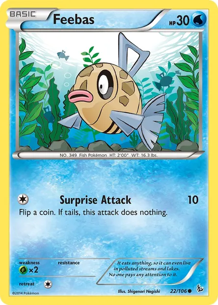 Feebas, Pokémon card FLF 22 — Flashfire set