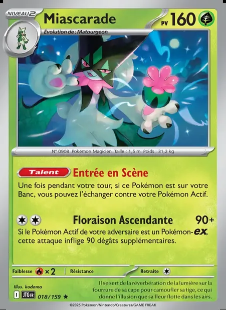 Miascarade, carte Pokémon JTG 018 — extension Aventures Ensemble