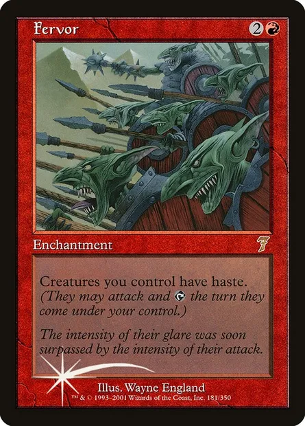 Ferveur, carte Magic 7ED 181★ — extension Septième Edition