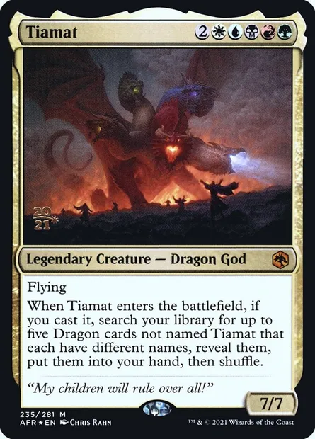 Tiamat, Magic card PAFR 235s — Adventures in the Forgotten Realms Promos set