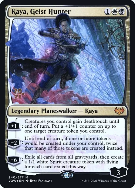 Kaya, Geist Hunter, Magic card PVOW 240s — Innistrad: Crimson Vow Promos set
