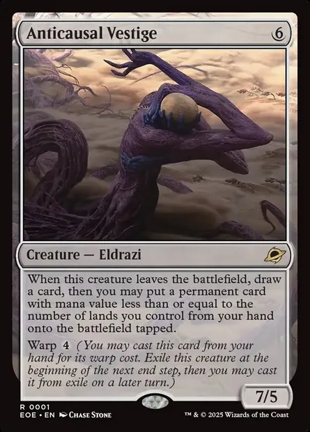 Anticausal Vestige, Magic card EOE 1 — Edge of Eternities set