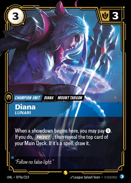 Diana, Riftbound card UNL 079a — Unleashed set